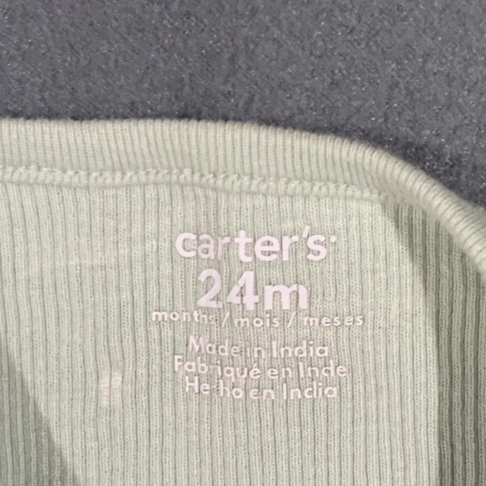 Carters Girls 24m Pajama Set Long Sleeve Top Pants Light Green‎ Thermal